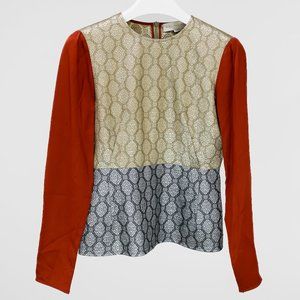 Stella McCartney Colorblock Metallic Brocade Top